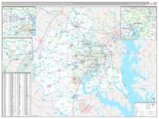 Washington-Arlington-Alexandria Metro Area Wall Map Premium Style 2022